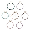 Natural Mixed Gemstone Chip & Glass Beaded Anklets AJEW-AN00682-2
