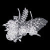 3D Flower Polyester Embroidery Sew on Appliques PATC-WH0008-41-1