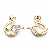 Brass Micro Pave Clear Cubic Zirconia Peg Bails Pendants KK-T056-75G-NF-2