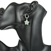 Brass & Natural Green/Blue Aventurine & Quartz Crystal & Rose Quartz & Obsidian Hoop Dangle Earrings EJEW-JE07237-2