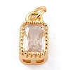 Real 18K Gold Plated Brass Inlaid Cubic Zirconia Charms ZIRC-L100-075G-03-2