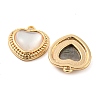 Natural Freshwater Shell Brass Heart Charms KK-Q806-07G-2