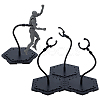 Assembled Hexagon Plastic Action Figure Display Stands with Adjustable Alloy Support Arm ODIS-WH0080-11C-1