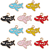 40Pcs 5 Colors Alloy Enamel Pendants ENAM-SC0008-19-7