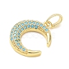 Brass Rhinestone Pendants RB-CBACCCF-01G-2