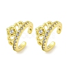 Brass Micro Pave Cubic Zirconia Cuff Earrings EJEW-C104-022G-1