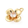 Brass Pave Clear Cubic Zirconia Charms KK-V016-20G-2