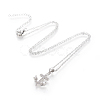 Brass Micro Pave Cubic Zirconia Pendant Necklaces NJEW-I230-09-2