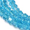 Transparent Electroplate Glass Beads Strands GLAA-F029-3mm-A19-3