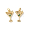 Brass Pave Cubic Zirconia Pendants KK-P325-17B-G-1