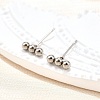 Tarnish Resistant 201 Stainless Steel Beaded Horizontal Bar Stud Earrings with 316 Stainless Steel Pin for Women STAS-K238-01P-5