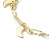 Golden 304 Stainless Steel Charm Bracelets with Brass Paperclip Chains BJEW-JB10031-02-3
