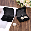 4Pcs Velvet Gift Cufflink Boxes with Hinged Lid and Black Inside CON-PH0003-64A-4