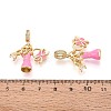 Brass Micro Pave Clear Cubic Zirconia and Enamel European Dangle Charms KK-T079-77G-3
