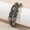 Column Natural Gold Pyrite/Golden Pyrite Beads Stretch Bracelets for Women Men BJEW-A148-01A-29-1