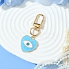 Heart with Evil Eye Alloy Enamel Pendant Decorations HJEW-YW00017-06-1