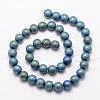 Electroplate Non-magnetic Synthetic Hematite Beads Strands G-R363-8mm-06-2