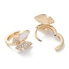 Brass Micro Pave Clear Cubic Zirconia Hoop Earrings EJEW-C121-09G-2