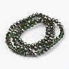 Electroplate Transparent Glass Beads Strands EGLA-A034-T6mm-P03-2