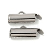 Brass Slide On End Clasp Tubes X-KK-N254-119P-01-1