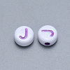 Craft Acrylic Horizontal Hole Letter Beads SACR-S201-11J-2
