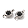 304 Stainless Steel Single Rhinestone Connector Charms STAS-E194-13P-03-3