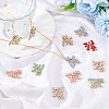 24Pcs 6 Colors Golden Tone Alloy Rhinestone Pendants FIND-AR0002-95-5