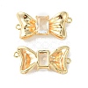 Brass Pave Cubic Zirconia Connector Charms KK-L208-01G-03-1