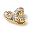 Brass Micro Pave Cubic Zirconia Beads KK-P290-61G-Y-2