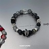 Dragon Alloy Glass Round Beaded Stretch  Bracelets for Women WGCDDF3-05-1