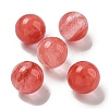 Cherry Quartz Glass Round Ball Figurines Statues for Home Office Desktop Decoration G-P532-02A-08-1