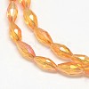 Electroplate Crystal Glass Rice Beads Strands EGLA-F042-A-2