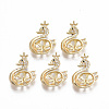 Brass Cubic Zirconia Peg Bails Pendants KK-N233-027-NF-1
