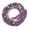 Imitate Austrian Crystal Bicone Frosted Glass Beads Strands GLAA-F029-TM4mm-A04-2