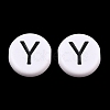 Opaque White Acrylic European Beads AC-CBA3BDD-01Y-1