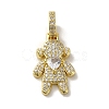 Rack Plating Brass Micro Pave Clear Cubic Zirconia Pendants KK-R158-02A-G-1