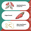 DIY Christmas Theme Epoxy Resin Wing Dangle Earring Kits DIY-TA0010-31-4