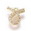 Golden Plated Brass Micro Pave Cubic Zirconia Charms ZIRC-L075-51C-1