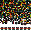 200Pcs Opaque Resin Stripe Beads RESI-SP0001-54A-1