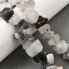 Natural Tourmalinated Quartz Beads Strands G-I283-F15-1