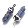Natural Blue Spot Jasper Double Terminated Pointed Pendants G-F295-04C-2