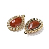 Natural Red Jasper Faceted Teardrop Pendants G-I375-01G-07-2