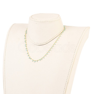 Brass Handmade Glass Beaded   Necklaces NJEW-JN03135-01-1