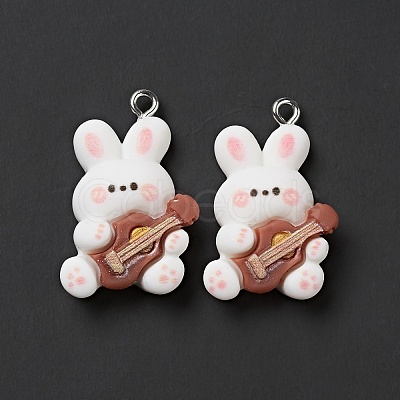 Music Theme Opaque Resin Pendants X-RESI-E024-06P-02-1