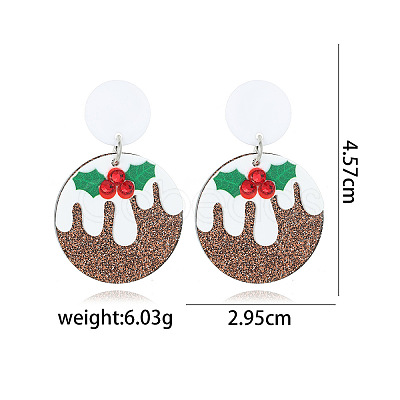 Christmas Alloy Rhinestone Dangle Stud Earrings FS-WGC5D36-27-1
