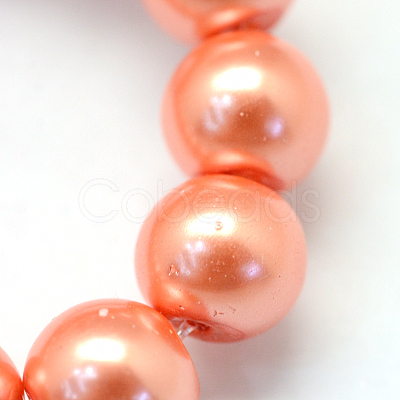 Baking Paint Pearlized Glass Pearl Round Bead Strands HY-Q003-10mm-77-1