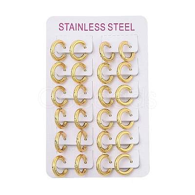 PVD Vacuum Plating 304 Stainless Steel Huggie Hoop Earrings for Women EJEW-F280-07K-G-1