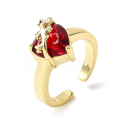 Glass Cuff Open Rings RJEW-P178-01D-G-1