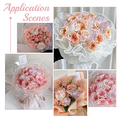 16 Yards 2 Colors Organza Flower Bouquet Wrapping Mesh Paper DIY-UN0007-72-1