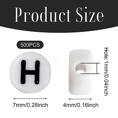500Pcs Acrylic Beads SACR-TA0001-55H-1